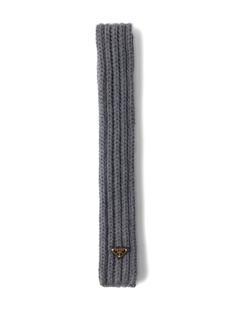 Prada enamelled triangle rib knit scarf - Grey - zdjęcie produktu nr 1