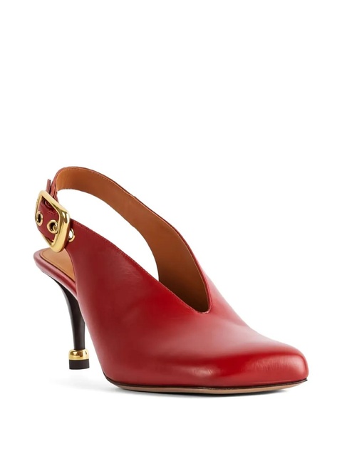 Chloé 70mm slingback calf-leather heeled pumps - Red - zdjęcie produktu nr 2