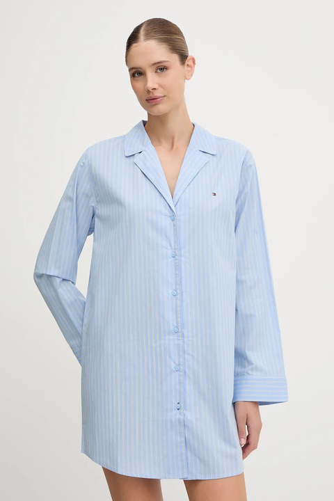 Tommy Hilfiger koszula nocna bawełniana damska kolor niebieski bawełniana UW0UW06082 - zdjęcie produktu nr 1