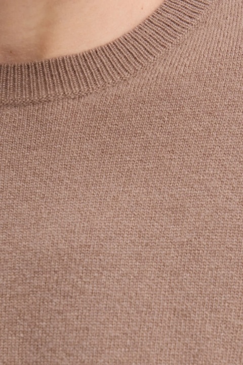 Sisley sweter z dodatkiem wełny damski kolor brązowy lekki 18AYM103K - zdjęcie produktu nr 1