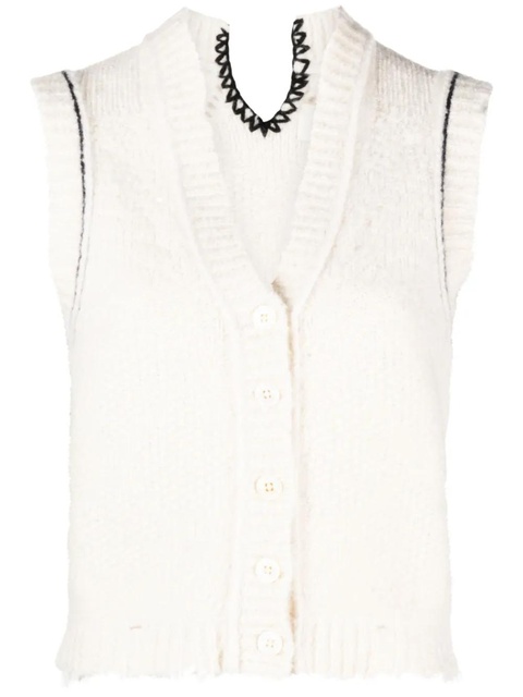 Zadig&Voltaire sequin-embellished chunky-knit vest - White - zdjęcie produktu nr 1