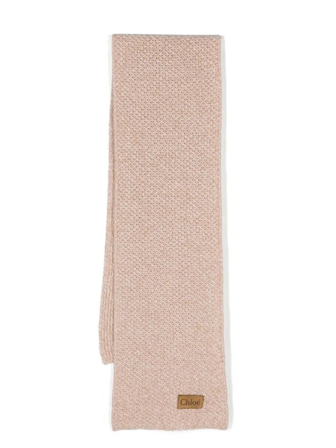 Chloé logo-patch chunky-knit scarf - Neutrals - zdjęcie produktu nr 1