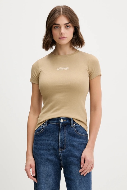 Guess Jeans t-shirt damski kolor beżowy W5YP37 KA0H1 - zdjęcie produktu nr 1