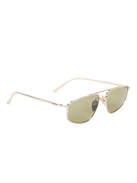 Prada Eyewear rectangle-frame sunglasses - Gold - zdjęcie produktu nr 2