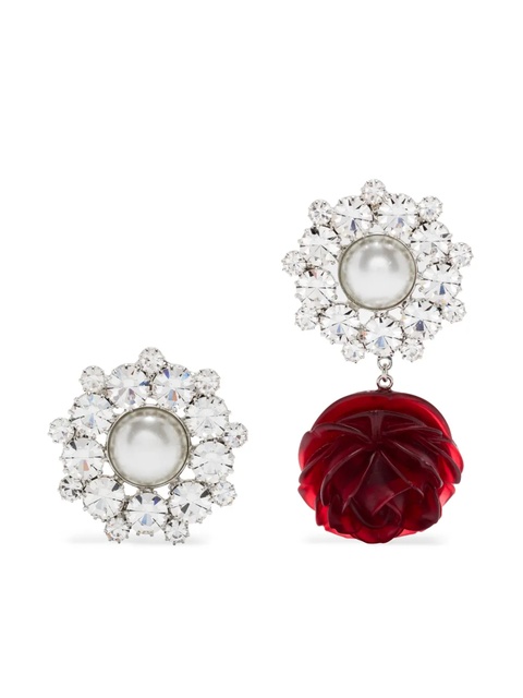 Magda Butrym rose-appliqué earrings - Silver - zdjęcie produktu nr 1
