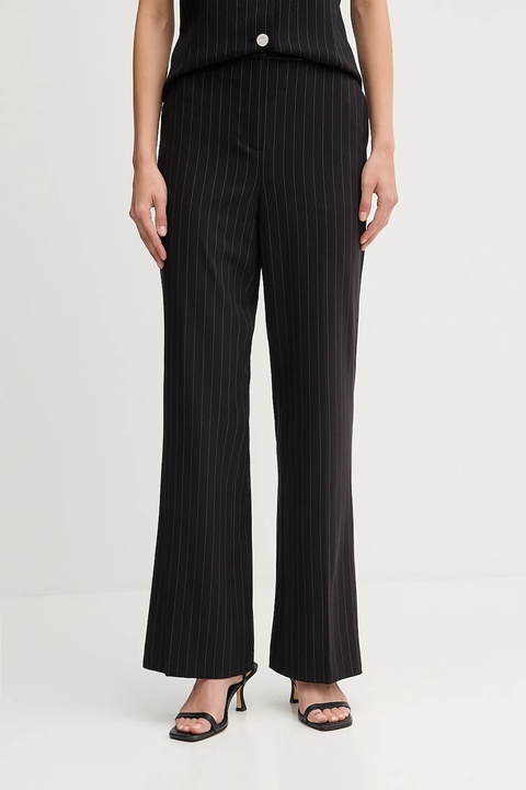 Dkny spodnie damskie kolor czarny szerokie high waist UE5PS047 - zdjęcie produktu nr 1