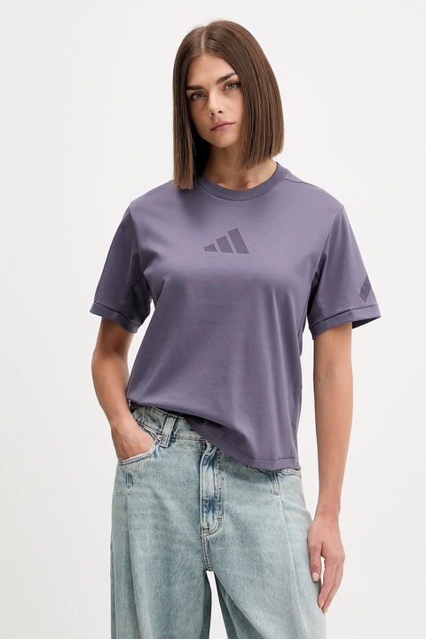 adidas t-shirt bawełniany adidas x Z.N.E damski kolor fioletowy JW7755 - zdjęcie produktu nr 1