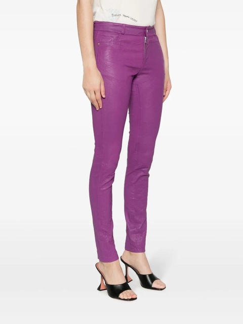 Zadig&Voltaire Phlame crinkled leather trousers - Purple - zdjęcie produktu nr 1