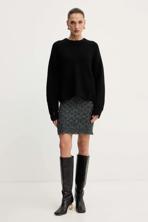 Pinko sweter z dodatkiem wełny damski kolor czarny 105505 A2R1 - zdjęcie produktu nr 1