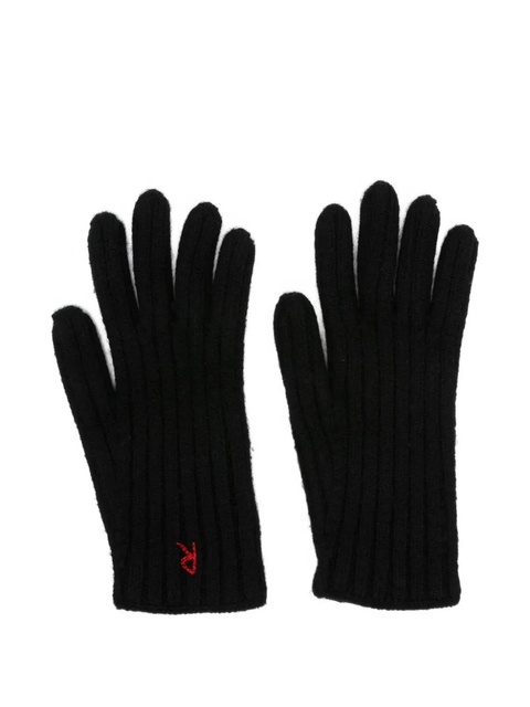 Ruslan Baginskiy ribbed embroidered gloves - Black - zdjęcie produktu nr 2