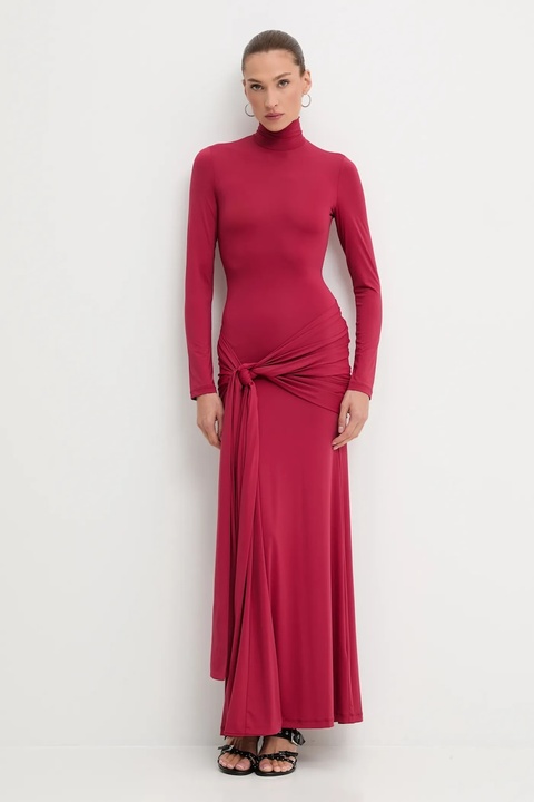 Bardot sukienka ALIX kolor bordowy maxi dopasowana 59467DB - zdjęcie produktu nr 1