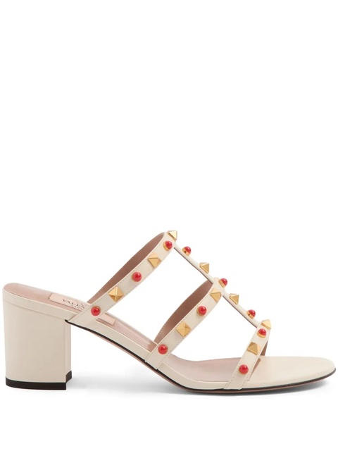 Valentino Garavani 60mm Rockstud embellished sandals - Neutrals - zdjęcie produktu nr 1