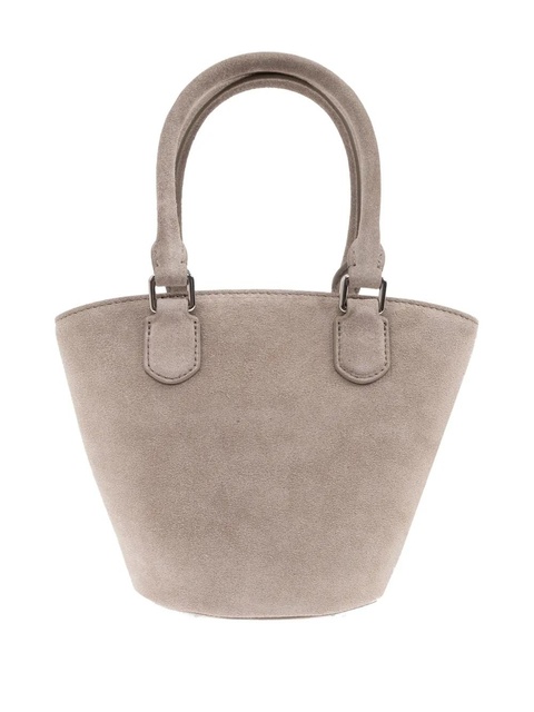 Self-Portrait charm-detail suede bucket bag - Grey - zdjęcie produktu nr 2