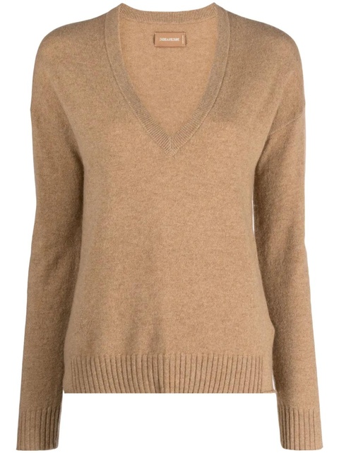 Zadig&Voltaire V-neck cashmere jumper - Brown - zdjęcie produktu nr 1