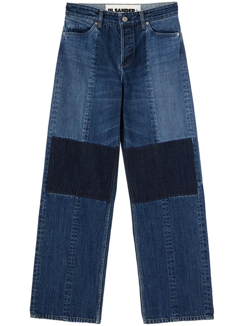 Jil Sander straight-leg cotton trousers - Blue - zdjęcie produktu nr 1