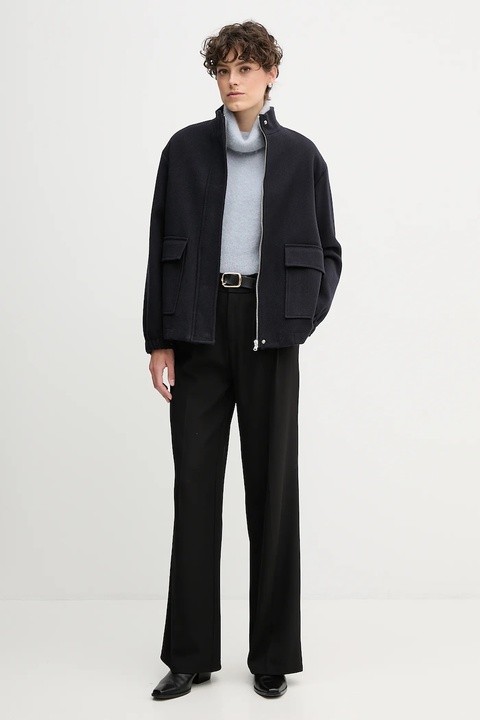 Sandro Ferrone kurtka kolor granatowy przejściowa oversize S95YBFCEDRO - zdjęcie produktu nr 2