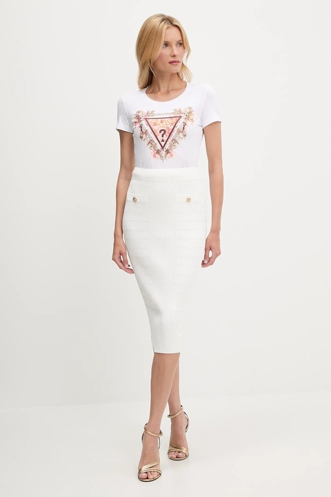 Guess t-shirt damski kolor biały W5YI08 J1314 - zdjęcie produktu nr 2