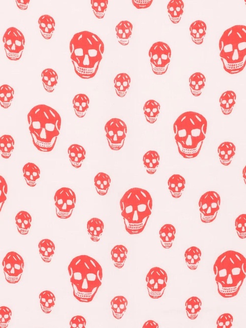 Alexander McQueen Classic Skull foulard scarf - Pink - zdjęcie produktu nr 2
