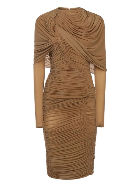 Magda Butrym draped ruched midi dress - Brown - zdjęcie produktu nr 2