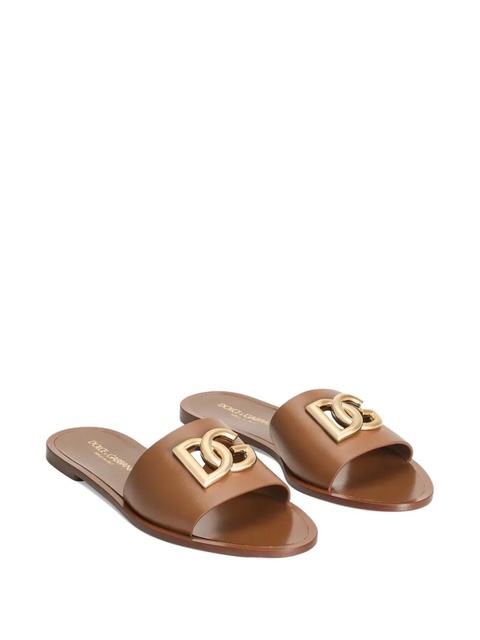 Dolce & Gabbana leather slippers - Brown - zdjęcie produktu nr 1