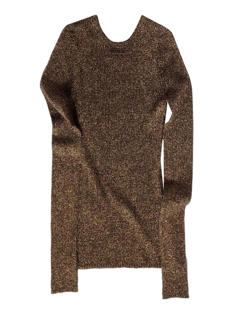 Miu Miu lamé ribbed-knit sweater - Brown - zdjęcie produktu nr 1