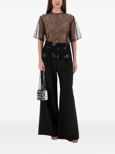 Rabanne crystal-embellished sheer top - Black - zdjęcie produktu nr 2