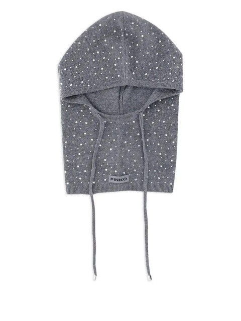 PINKO crystal-embellished hooded balaclava - Grey - zdjęcie produktu nr 1