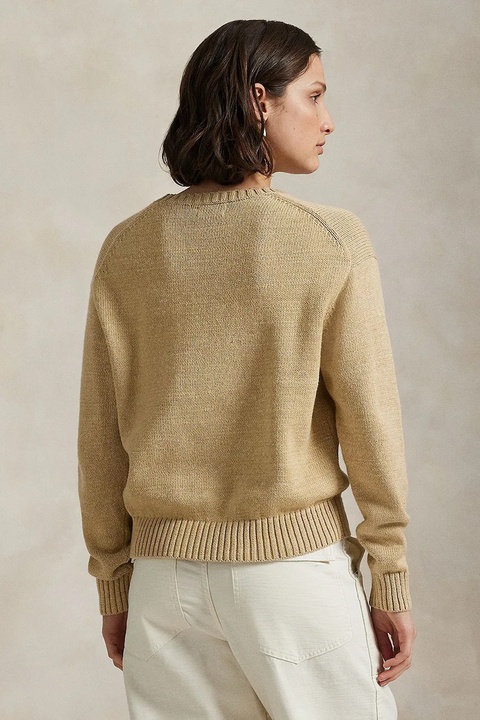 Polo Ralph Lauren sweter bawełniany damski kolor beżowy lekki 211972121 - zdjęcie produktu nr 1