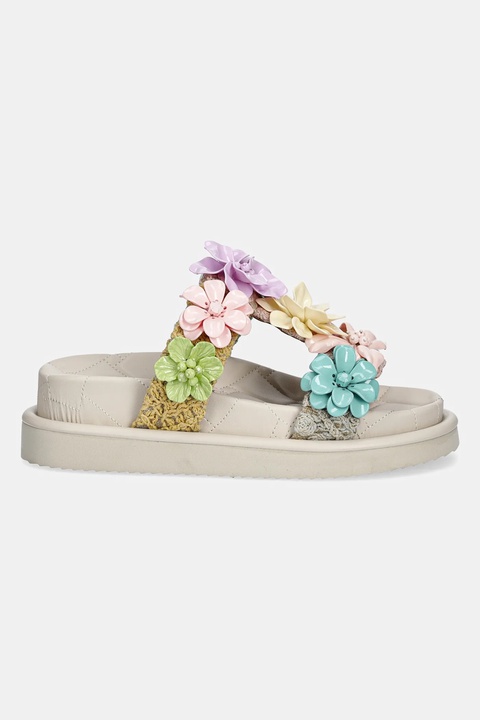 Kurt Geiger London klapki Orson Flower damskie kolor beżowy na platformie 4353969609 - zdjęcie produktu nr 1