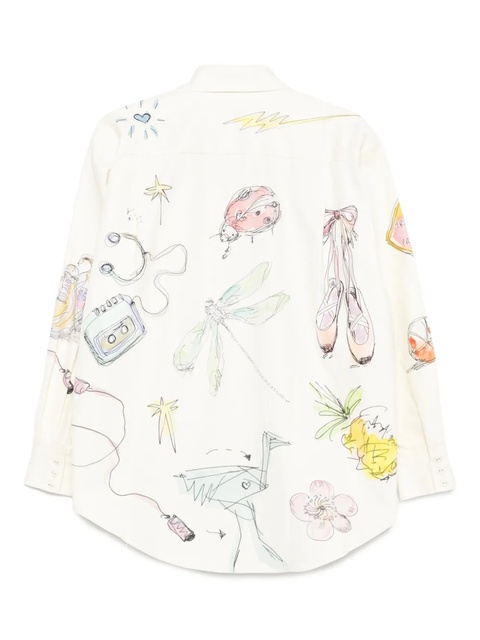 ALEMAIS illustration-print cotton shirt - Neutrals - zdjęcie produktu nr 2
