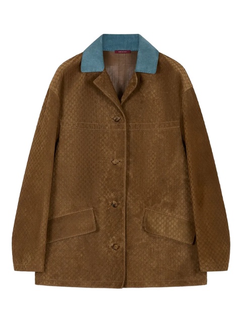 Gucci GG-pattern suede coat - Brown - zdjęcie produktu nr 1
