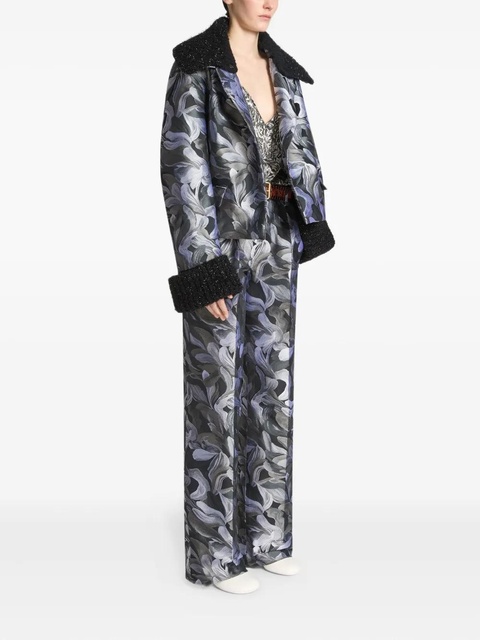 DRIES VAN NOTEN floral-jacquard jacket - Grey - zdjęcie produktu nr 2