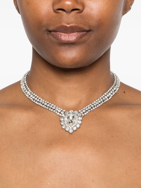 Alessandra Rich crystal-embellished necklace - Silver - zdjęcie produktu nr 1
