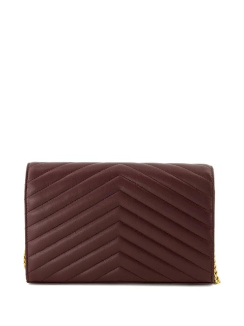 Saint Laurent Cassandre chain-strap logo-plaque shoulder bag - Red - zdjęcie produktu nr 2