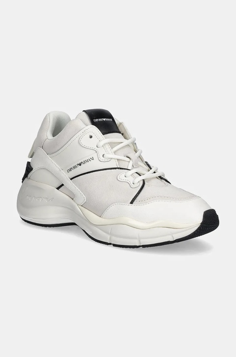 Emporio Armani sneakersy zamszowe kolor biały X3X228 XR227 R043 - zdjęcie produktu nr 2