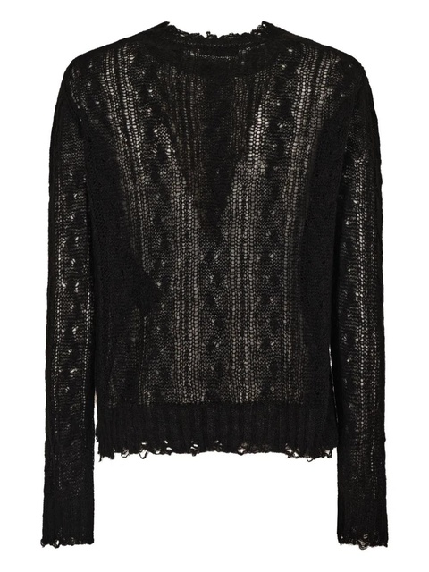 Alanui open-work ruffled jumper - Black - zdjęcie produktu nr 1