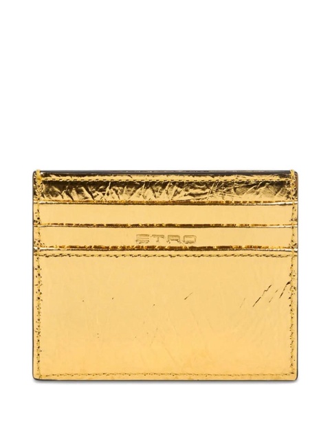 ETRO laminated leather card holder - Gold - zdjęcie produktu nr 2