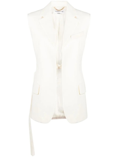 Victoria Beckham two-tone sleeveless jacket - Neutrals - zdjęcie produktu nr 1