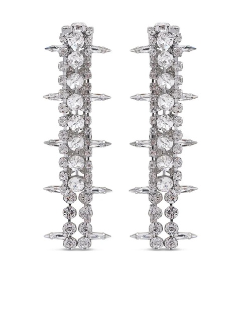 AREA crystal-embellished fringe drop earrings - Silver - zdjęcie produktu nr 1