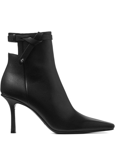Jimmy Choo Camie knotted-strap leather ankle boots - Black - zdjęcie produktu nr 1