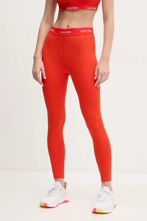 Calvin Klein Performance legginsy treningowe kolor czerwony z nadrukiem LVGWS5L609 - zdjęcie produktu nr 1