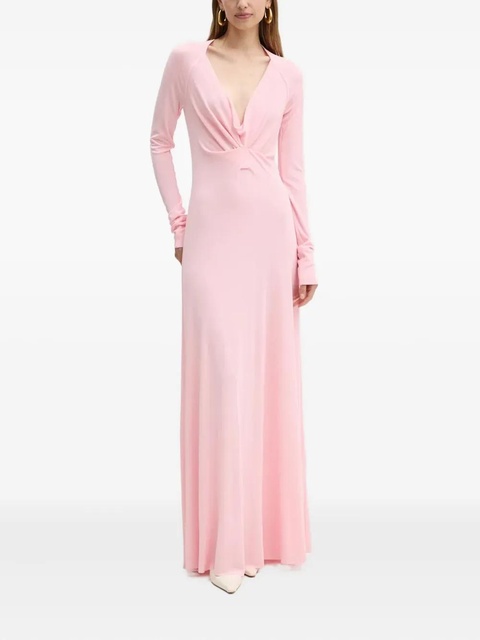 Victoria Beckham long-sleeve twisted maxi dress - Pink - zdjęcie produktu nr 1