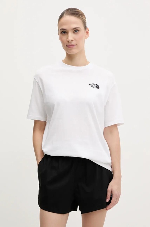 The North Face t-shirt bawełniany Essential damski kolor biały NF0A87NQFN41 - zdjęcie produktu nr 1