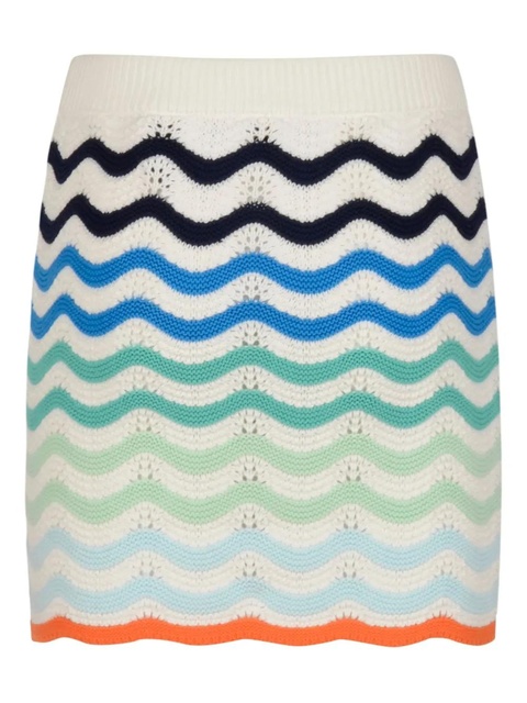 Casablanca ribbed wave-patterned mini skirt - White - zdjęcie produktu nr 1