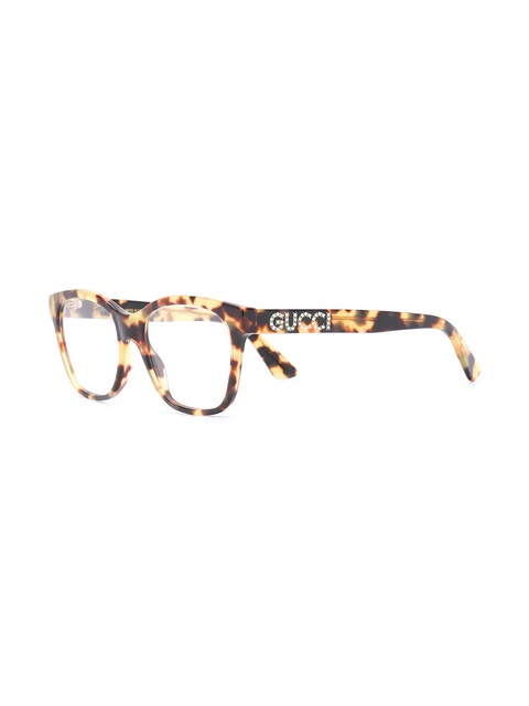 Gucci Eyewear rectangle frame glasses - Brown - zdjęcie produktu nr 2