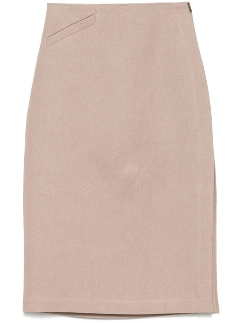 FENDI linen midi skirt - Brown - zdjęcie produktu nr 1