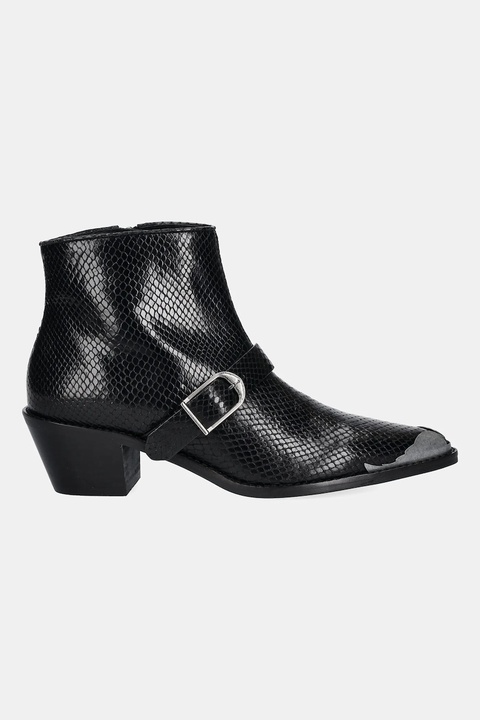 ZADIG&VOLTAIRE botki skórzane Tylow damskie kolor czarny na słupku SWCT02066 - zdjęcie produktu nr 1
