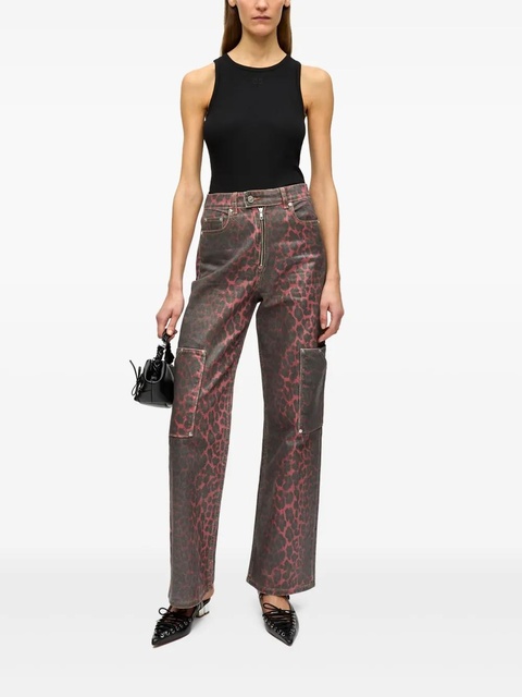 GANNI leopard-print jeans - Red - zdjęcie produktu nr 2