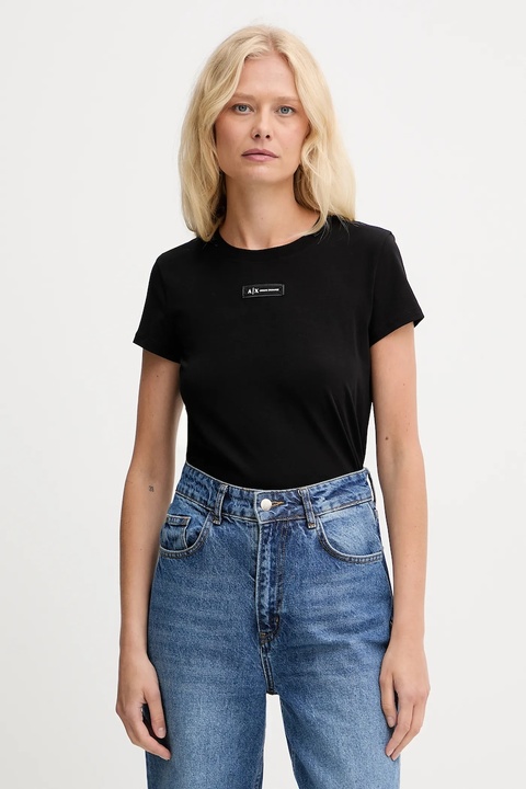 Armani Exchange t-shirt damski kolor czarny XW001362 AF16294 - zdjęcie produktu nr 1