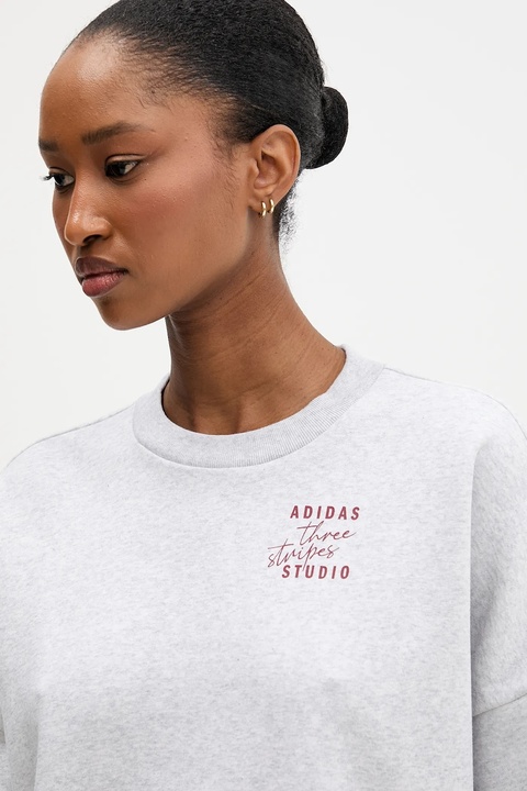 adidas bluza damska kolor szary z nadrukiem KT0875 - zdjęcie produktu nr 1